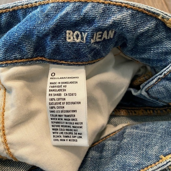 American Eagle Outfitters Boy Jean. Blue Denim Straight Leg  Mid Rise. Size 0 - Picture 3 of 4